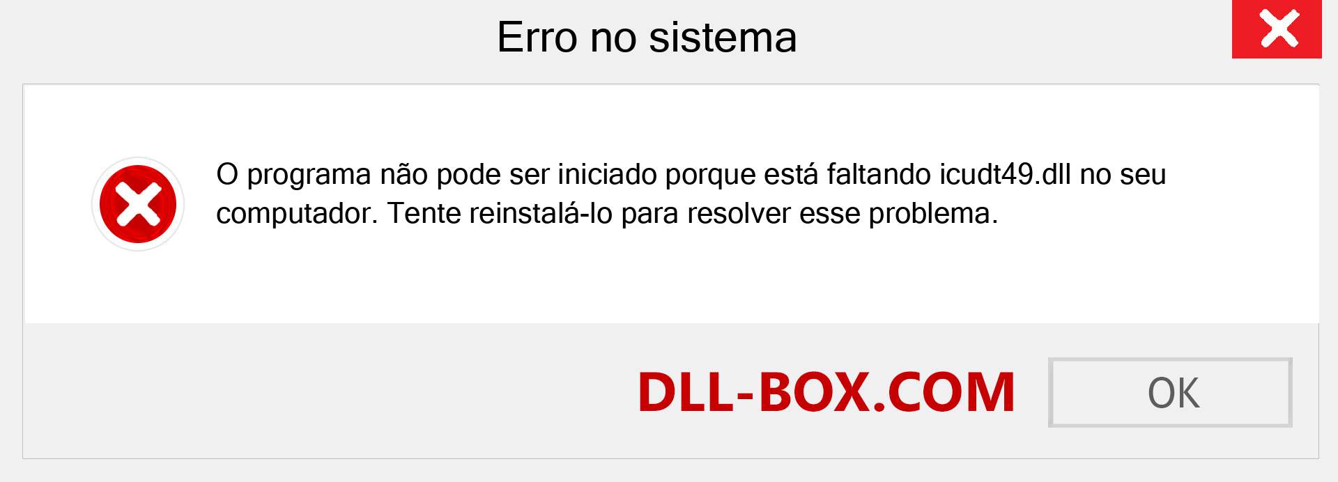 Arquivo icudt49.dll ausente ?. Download para Windows 7, 8, 10 - Correção de erro ausente icudt49 dll no Windows, fotos, imagens